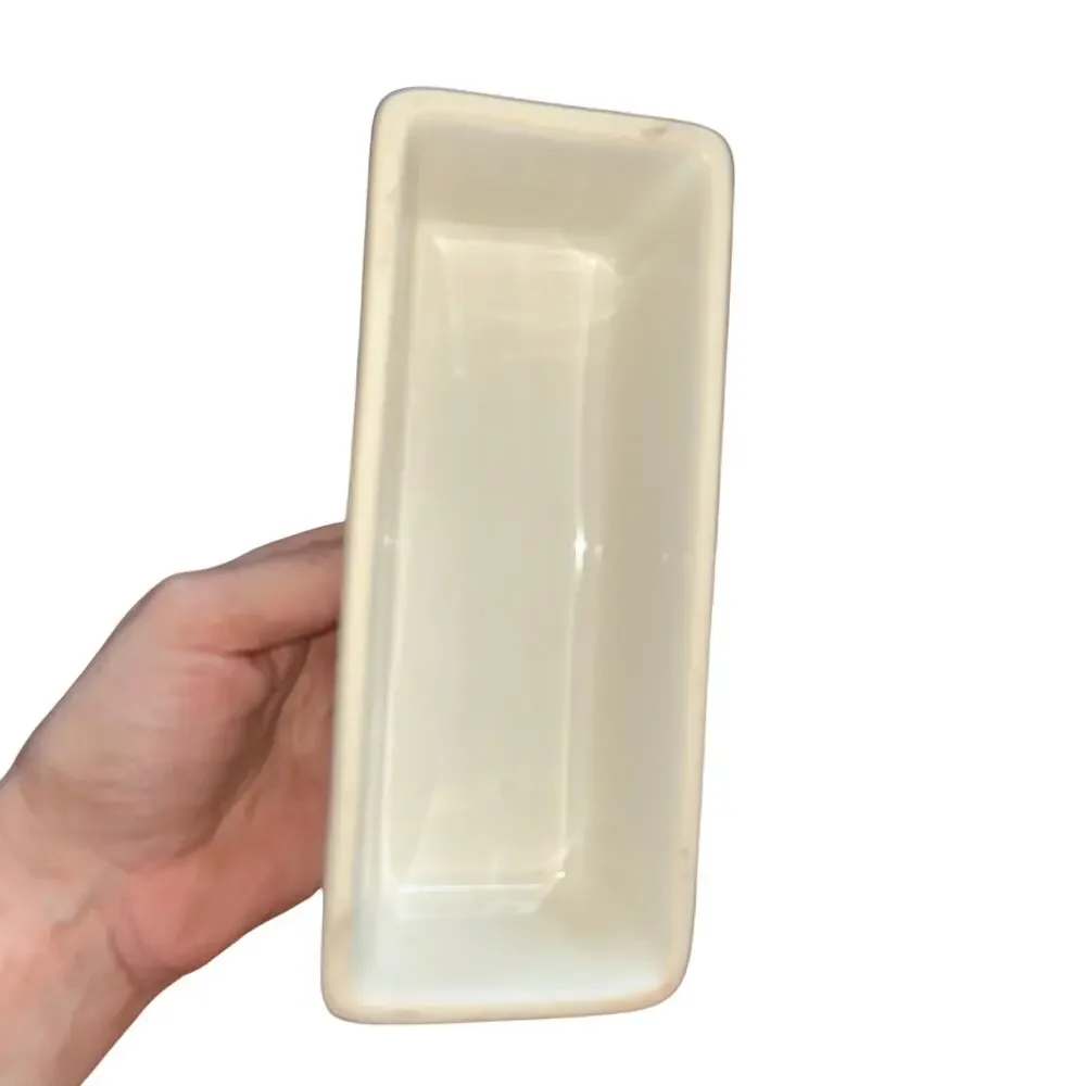 NWOB Nora Fleming Retired Covered Butter Dish Pearl Dot Stoneware